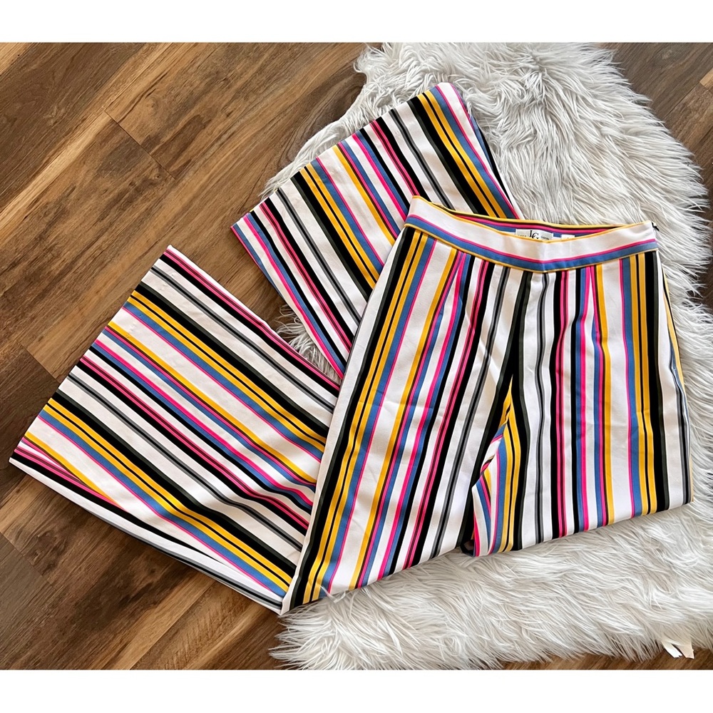 multicolored high-waisted wide leg pants!